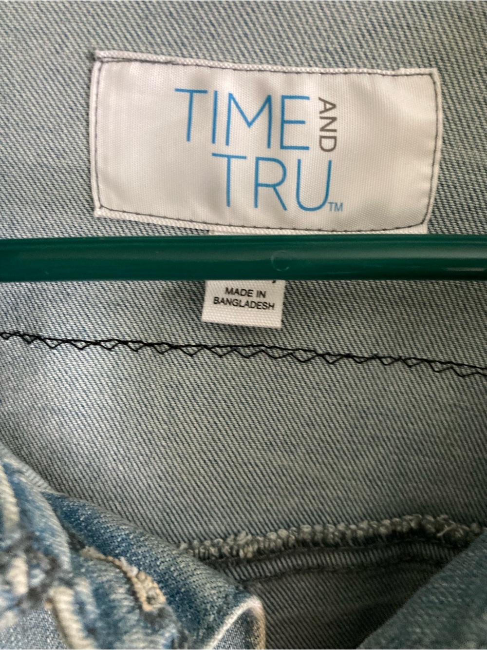 Time and Tru Light Wash Denim Jacket - Blue - Picture 7 of 8